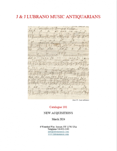 J & J Lubrano Music.  Catalogue 101 New Acquisitions