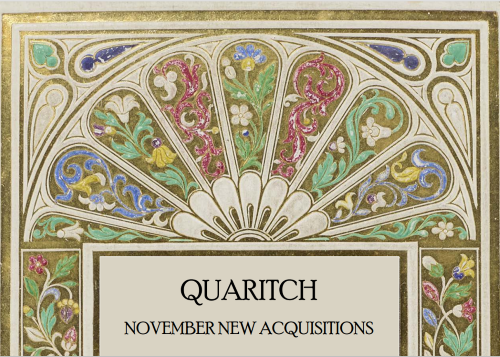 Bernard Quaritch Ltd.  November New Acquisitions