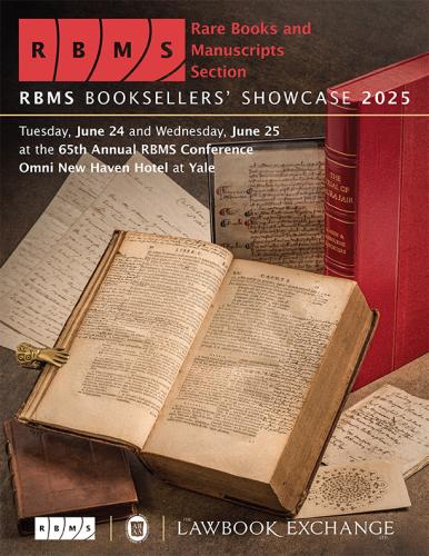 Lawbook Exchange Ltd. RBMS Booksellers' Showcase 2025