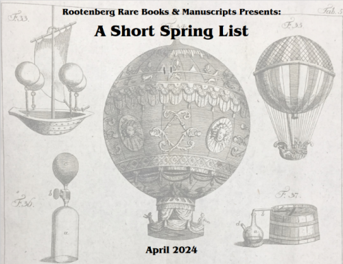 Rootenberg Rare Books and Manuscripts. A Short Spring List