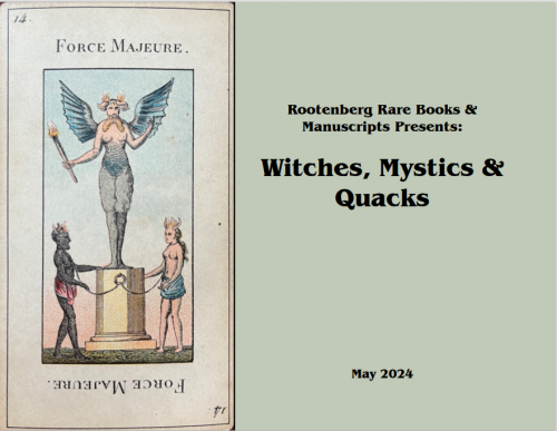 Rootenberg Rare Books and Manuscripts.  Witches, Mystics & Quacks
