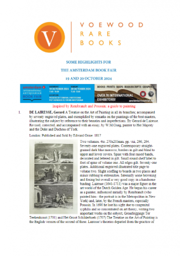 Voewood Rare Books. Amsterdam Book Fair
