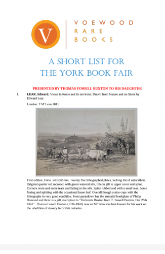 Voewood Rare Books.  York Book Fair.
